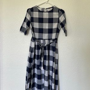 navy checkered dress